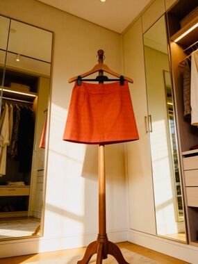 J. Crew Bright Coral Mini Skirt with Textured Waistband like new